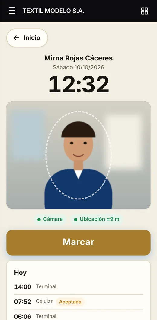 Marcación desde el celular con foto y ubicación